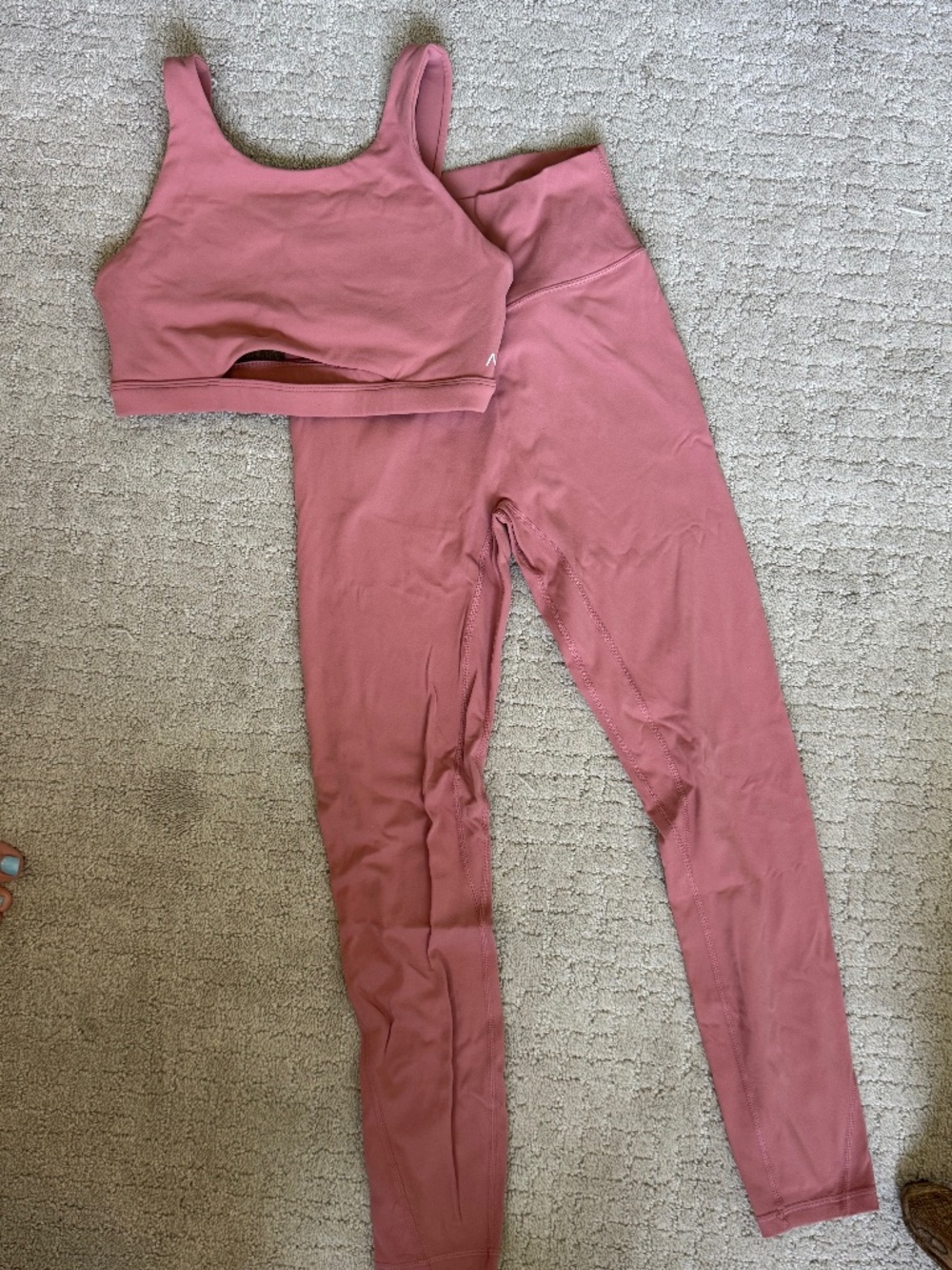 ACTA Wear Dusty Rose Pink Leggings Sports Bra Matching Set